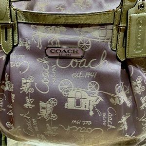 Coach handbag, beautiful lilac and silver metallics. Style F16880. Brand new!